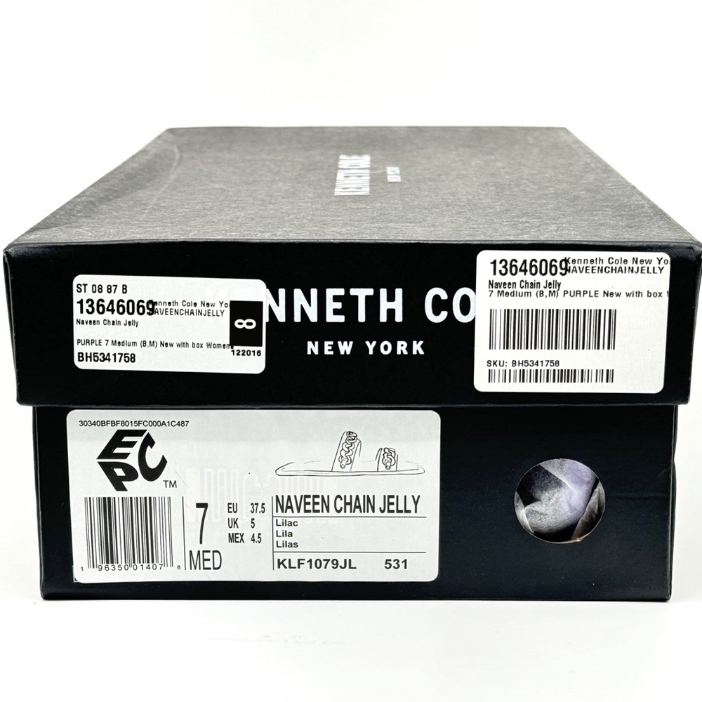Kenneth Cole Naveen Chain Jelly Sandal Lilac Purple Size 7 - Picture 9 of 10